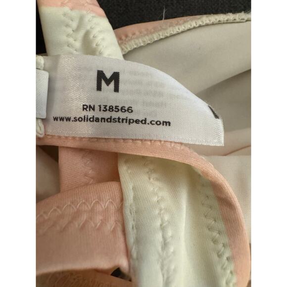 Solid & Striped Pink/White Striped Twist Front 2 Piece Swim Bikini Set Medium - Picture 4 of 7